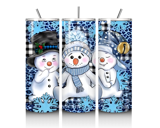 Blue Snowmen 20 Ounce Tumbler