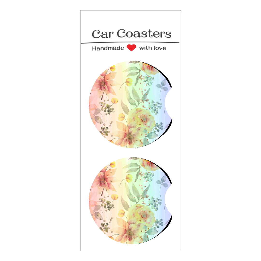 Floral Car Coasters