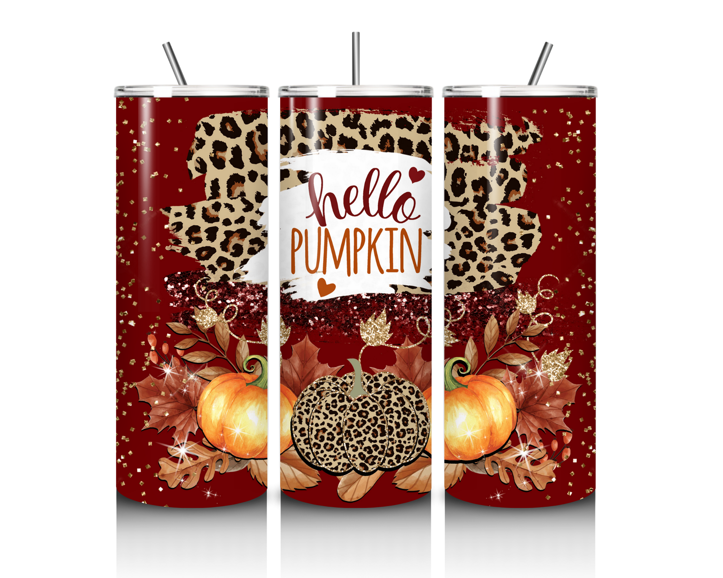 Hello Pumpkin Maroon 20 Ounce Tumbler