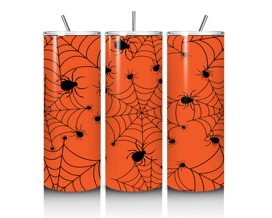 Orange Spider Web 20 Ounce Tumbler