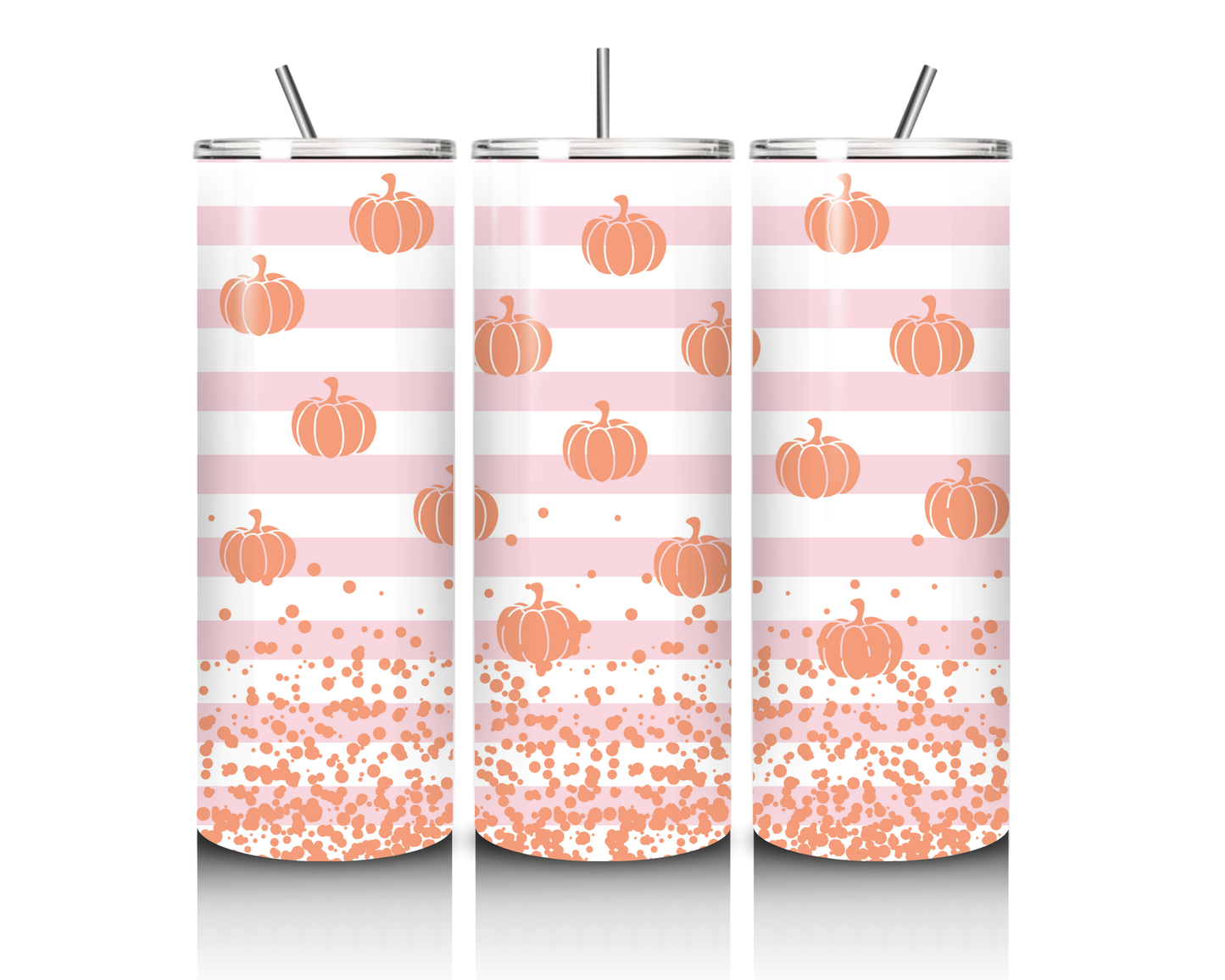 Pink Stripe Pumpkin 20 Ounce Tumbler