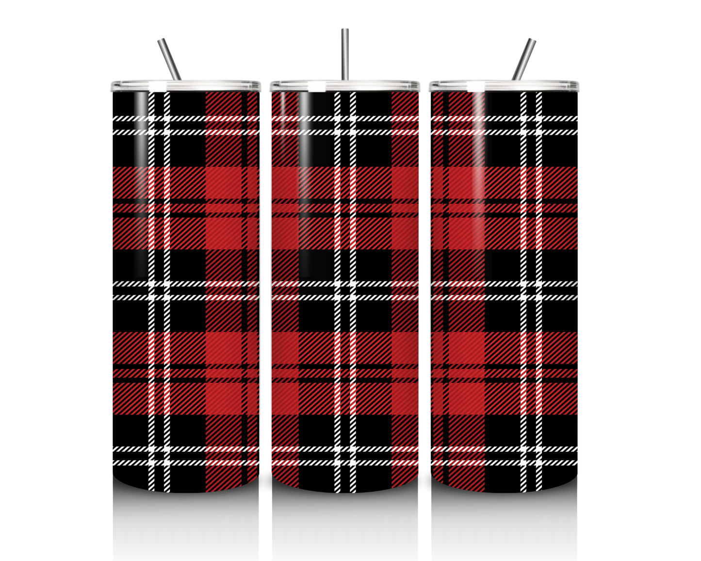 Red Plaid 20 Ounce Tumbler