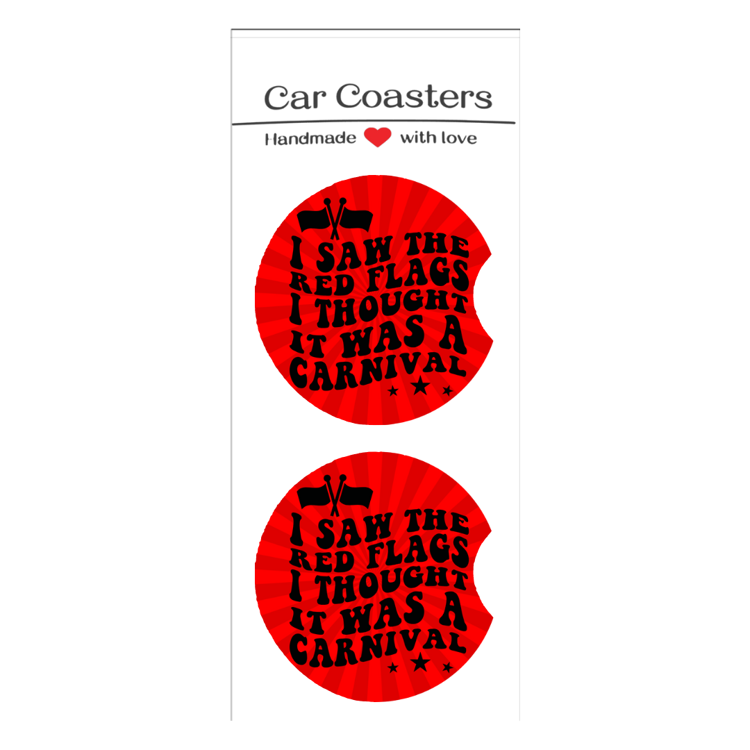 Red Flag Car Coasters