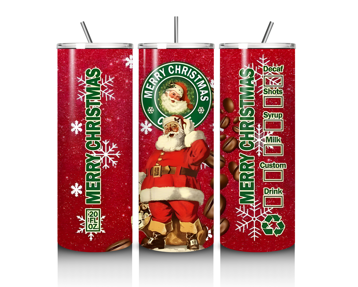 Santa Coffee 20 Ounce Tumbler