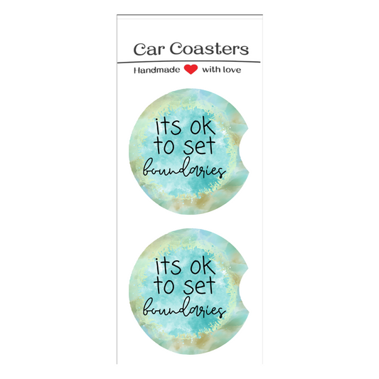 It's Okay To Set Boundaries Car Coasters