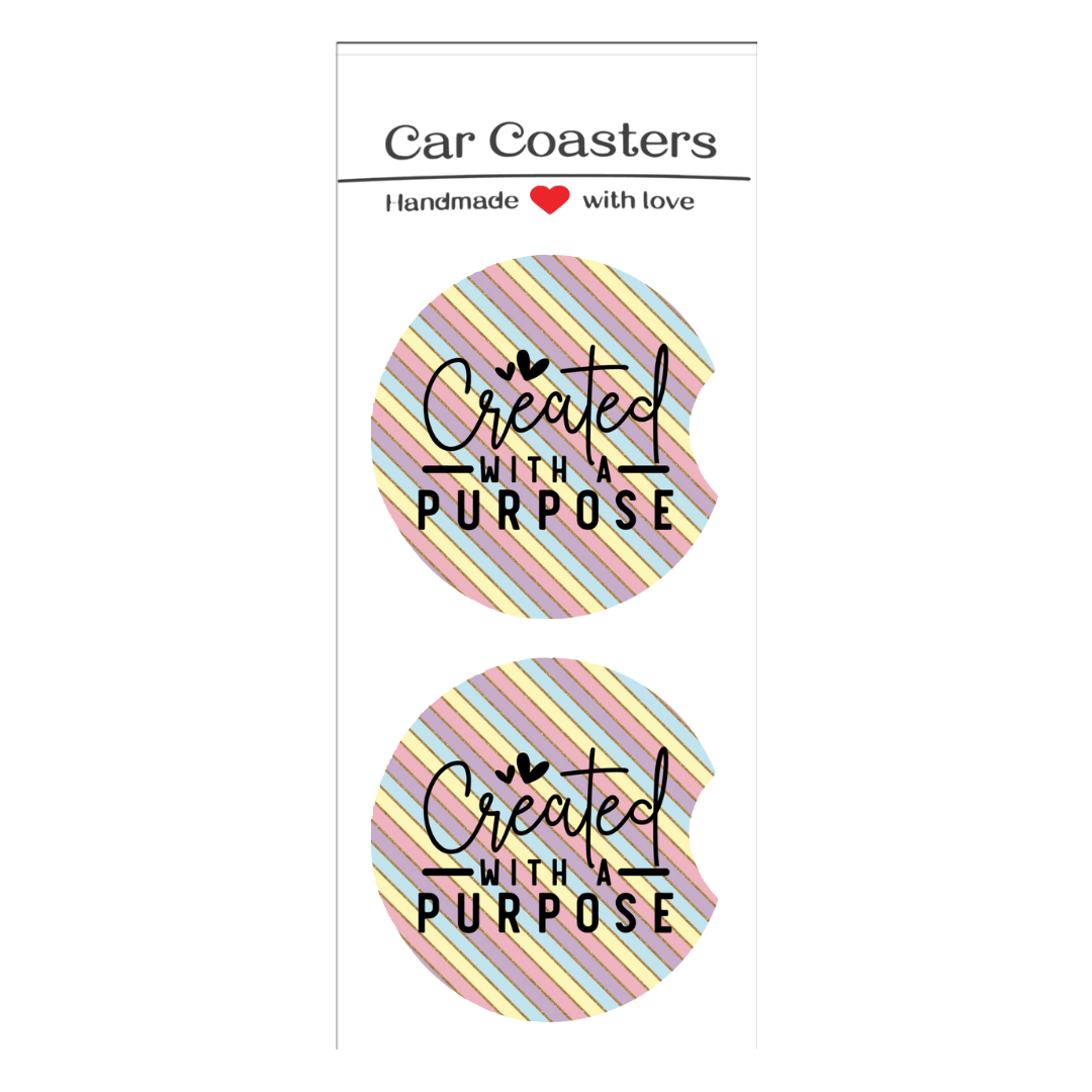 Created With A Purpose Car Coasters