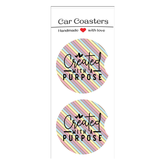 Created With A Purpose Car Coasters