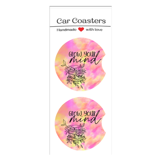 Grow Your Mind Car Coasters