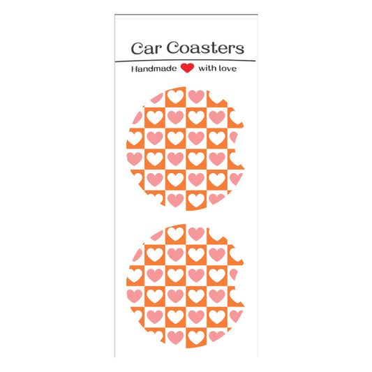 Heart Checkers Car Coasters