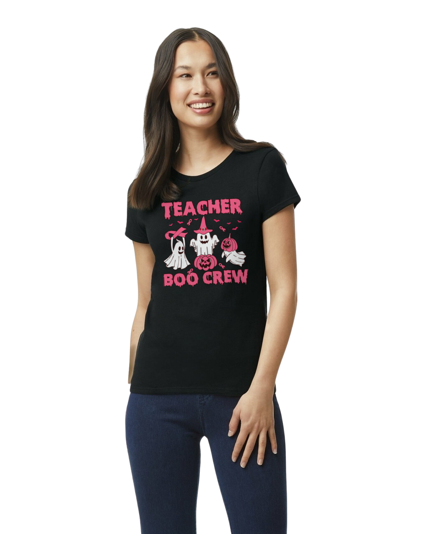 Breast Cancer Teacher Crew T-Shirt